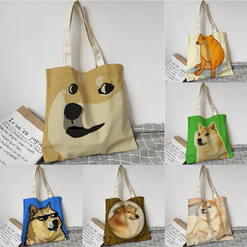 Women'S Bags Online Shopping - กระเป๋าเก็บของ กระเป๋าช้อปปิ้ง กระเป๋าใส่ของใช้ซ้ำได้ กระเป๋าสำหรับนักเรียนหญิง กระเป๋าของขวัญสำหรับผู้หญิง ลายมีมสุนัขสุดน่ารักกำลังเป็นที่นิยมบนโลกออนไลน์