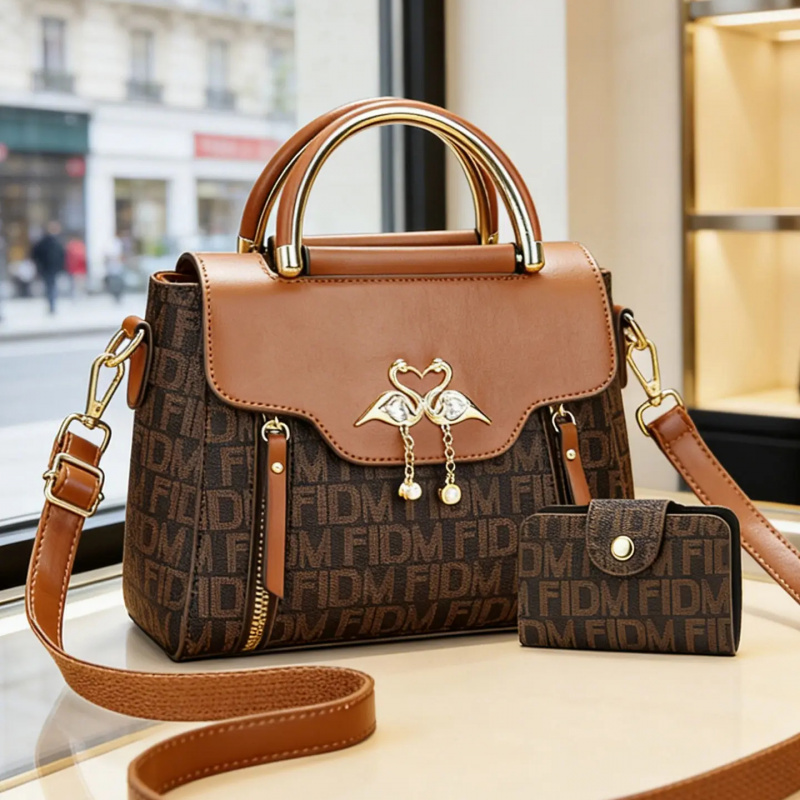 Women Bags Crossbody - กระเป๋าพิมพ์ลายตัวอักษร กระเป๋าสะพายข้าง ความจุขนาดใหญ่ ซื้อกระเป๋าใบใหญ่ แถมฟรีกระเป๋าใบเล็ก ของขวัญวันเกิดสำหรับภรรยา