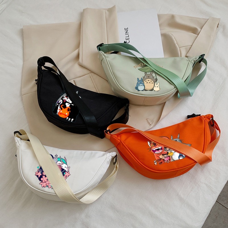 Women Bags Dkny - กระเป๋าสะพายข้างโทโทโร่สำหรับผู้หญิงน่ารักการ์ตูนอะนิเมะลายพิมพ์กระเป๋าสะพายไหล่แบบยูนิเซ็กส์ความจุขนาดใหญ่กระเป๋าเป้สะพายหลังแบบพกพาของขวัญปาร์ตี้