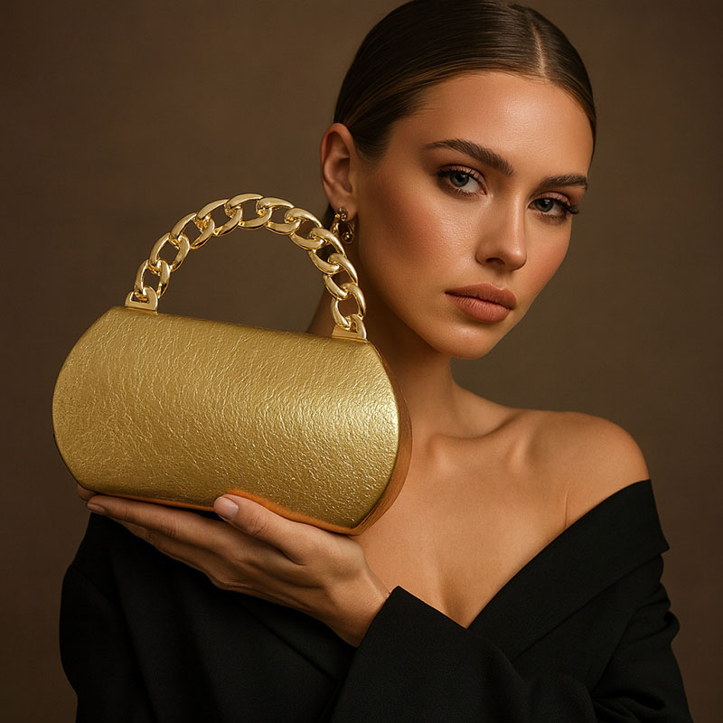 Women Bags Aldo - กระเป๋าคลัทช์ทรงกล่องหัวเข็มขัดโลหะสีทองหรูหรา แฟชั่นสำหรับผู้หญิง กระเป๋าออกงานกลางคืน งานเลี้ยง งานแต่งงาน กระเป๋าสะพายข้างทรงครึ่งวงกลม