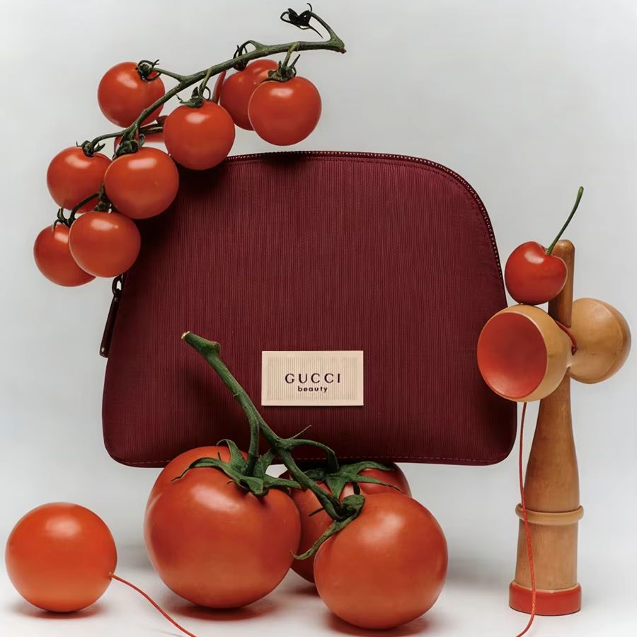 Women Bags Gucci - กระเป๋า Gucci สำหรับผู้หญิง กระเป๋าผ้าแคนวาสสีแดงสำหรับใส่เครื่องสำอาง ความจุขนาดใหญ่ พกพาสะดวก
