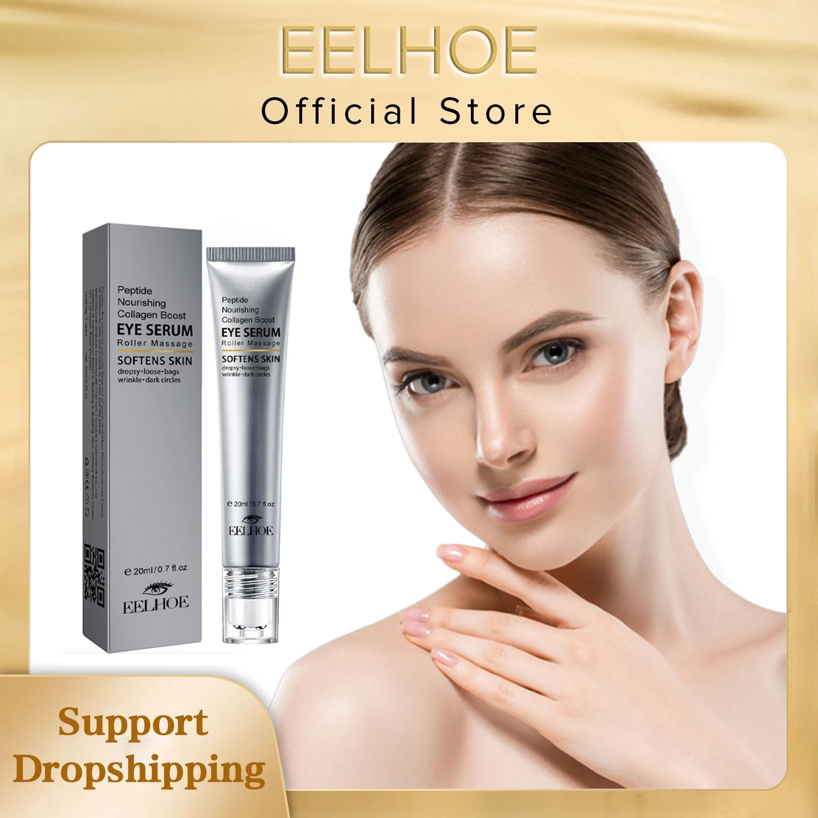 Women Bags Under Eyes - เซรั่มบำรุงรอบดวงตาครีมทาใต้ตาลดรอยหมองคล้ำลดริ้วรอยลูกกลิ้งนวดต่อต้านริ้วรอยรอบดวงตา