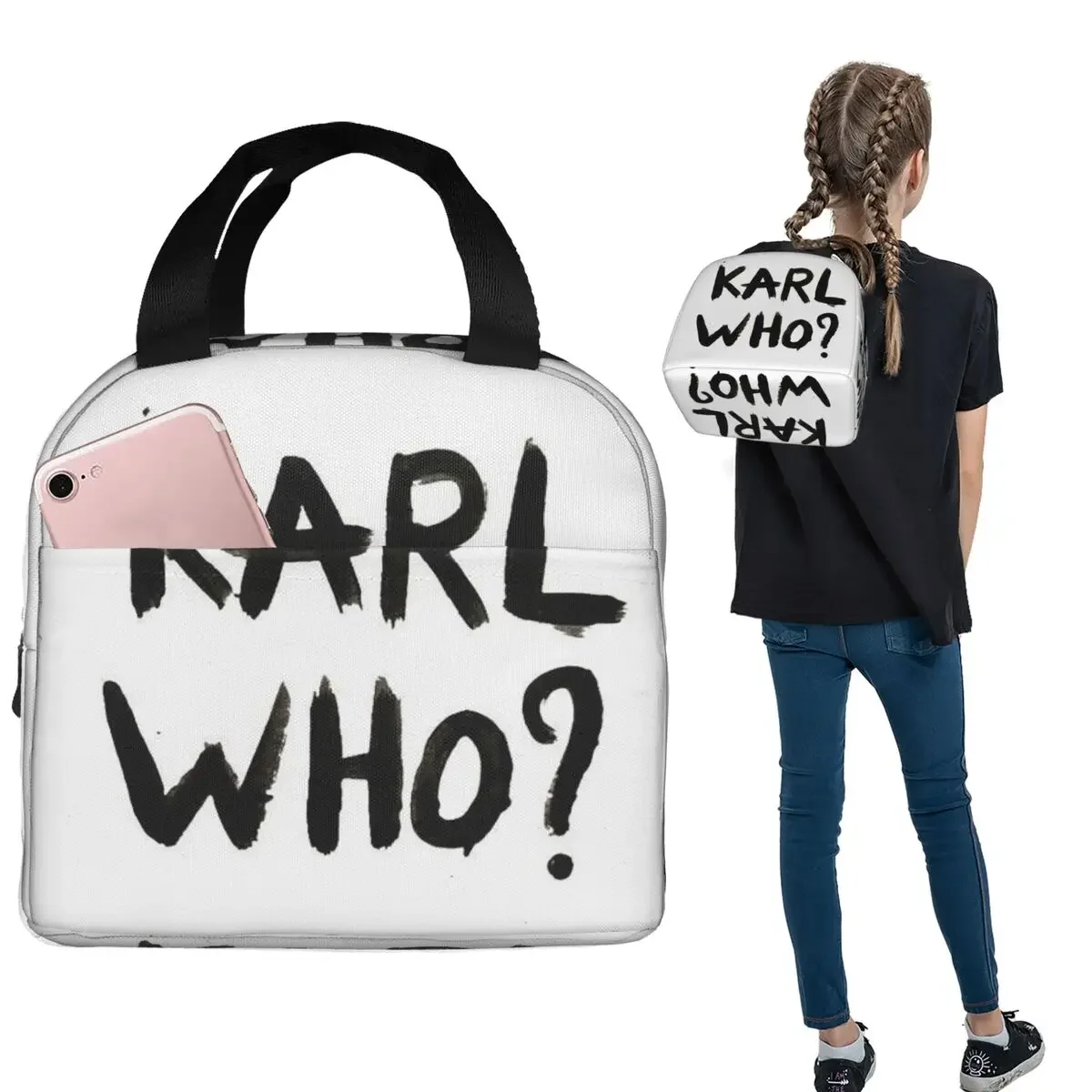 Women'S Karl Bags - กระเป๋าเก็บอุณหภูมิสำหรับใส่อาหารกลางวัน Karl Who สำหรับผู้หญิงและเด็ก กล่องอาหารพกพา กระเป๋าเก็บความร้อนสำหรับอาหารกลางวัน