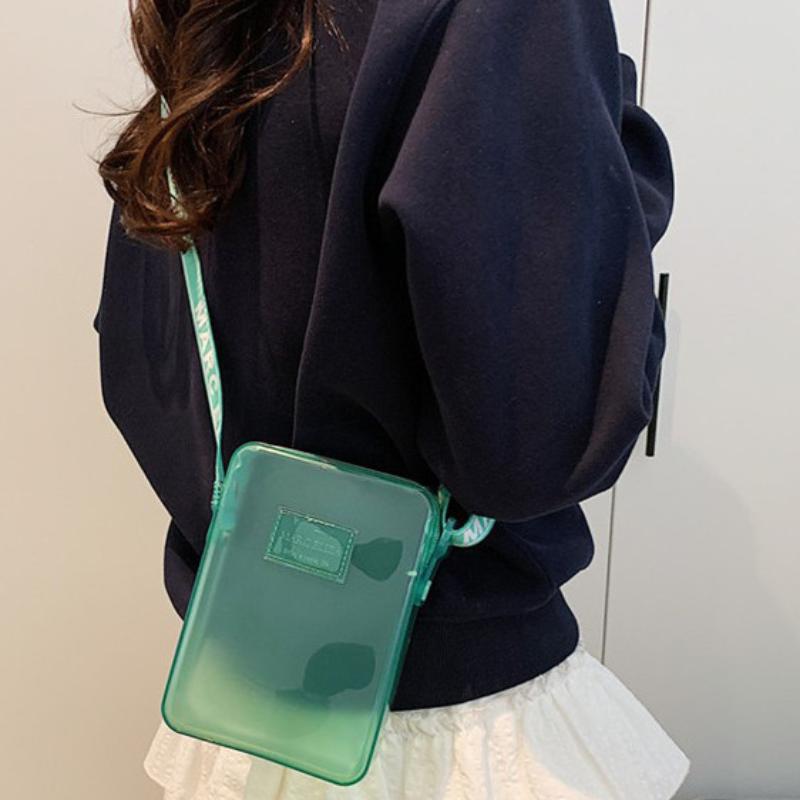 Women Bags For Gift - ใหม่แฟชั่นกระเป๋าผู้ส่งสาร PVC กระเป๋าสะพายใสกันน้ำกระเป๋าทรงสี่เหลี่ยมกระเป๋าถือกระเป๋าโทรศัพท์ผู้หญิงกระเป๋าเก็บลิปสติกกระเป๋าเก็บกุญแจ