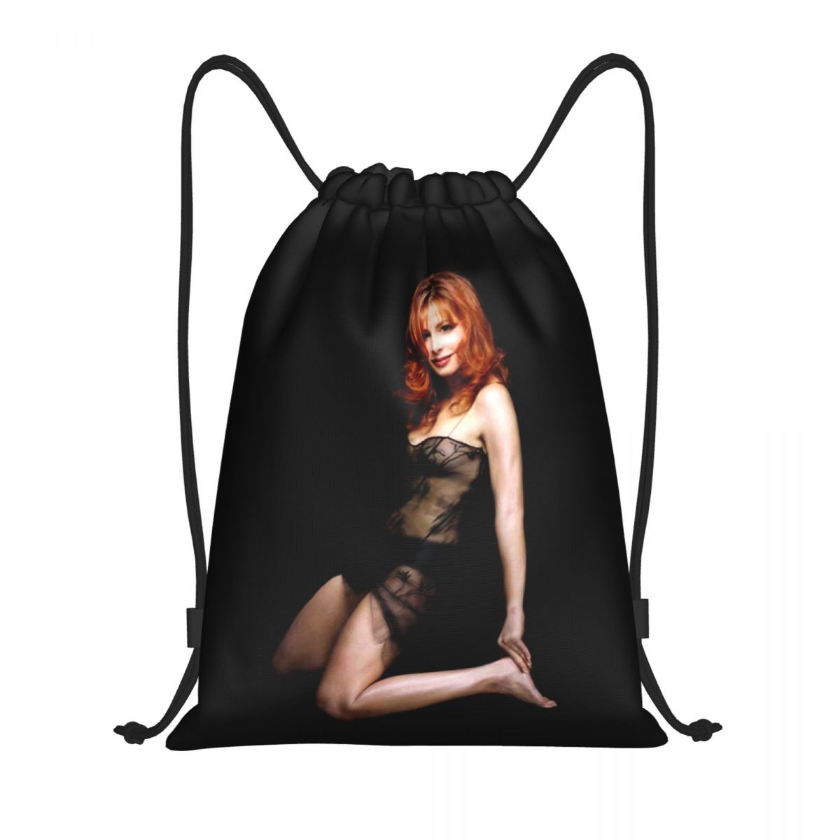 Women Bags Farmers - กระเป๋าเป้สะพายหลังแบบมีเชือกผูก ลาย Mylene Farmer สุดน่ารัก สำหรับผู้ชายและผู้หญิง