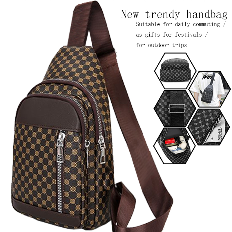 Women Bags Dkny - กระเป๋าคาดหน้าอกสไตล์เรียบง่ายสำหรับผู้หญิงและผู้ชายที่มีดีไซน์ลายจุดแบบแพทช์เวิร์ค เหมาะสำหรับกระเป๋าสะพายไหล่เดี่ยวสำหรับธุรกิจ