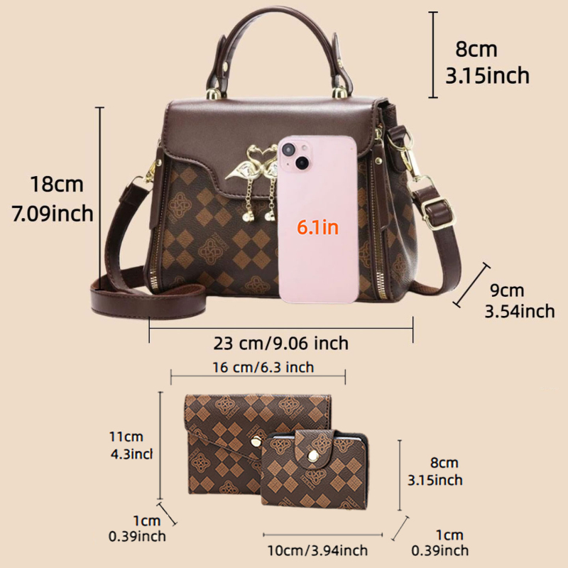ชุดกระเป๋าผู้หญิง 3 ชิ้น กระเป - Women Bags Crossbody บทวิจารณ์และราคา