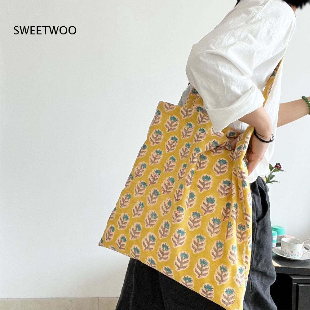 กระเป๋าผ้าทอเนื้อนุ่มลายพืชพรร - Women Bags India บทวิจารณ์และราคา