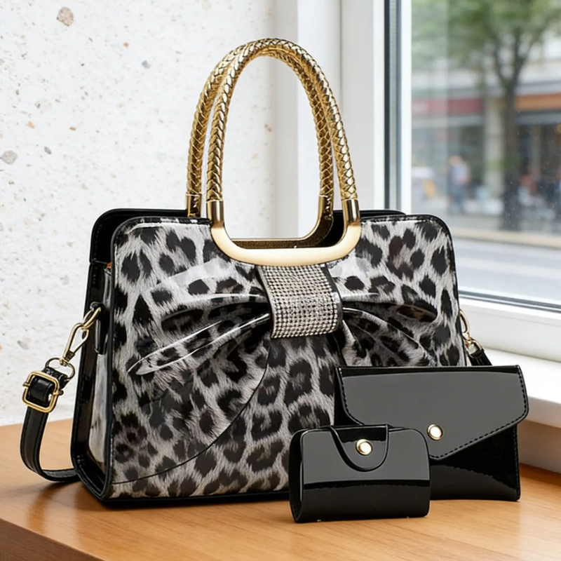 กระเป๋าผู้หญิงลายเสือดาวผูกโบว - Women Bags Crossbody บทวิจารณ์และราคา