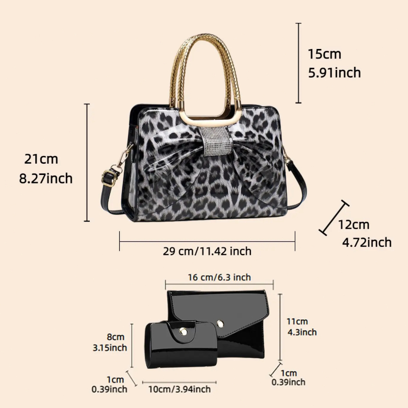 กระเป๋าผู้หญิงลายเสือดาวผูกโบว - Women Bags Crossbody บทวิจารณ์และราคา
